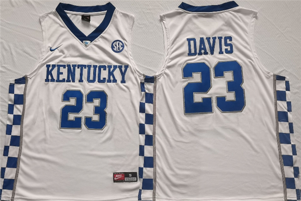 Personalized Men’s Kentucky Wildcats #23 Anthony Davis White Stitched Jersey