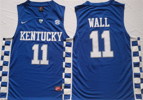 Personalized Men’s Kentucky Wildcats #11 John Wall Blue Stitched Jersey