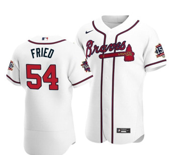 Personalized Atlanta Braves #54 Max Fried White Flexbase Jersey