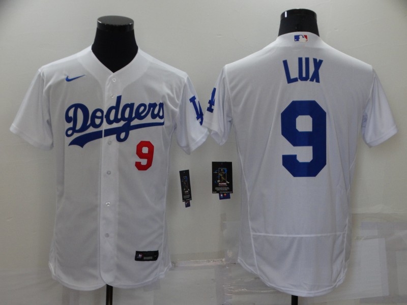 Personalized Men’s Los Angeles Dodgers #9 Gavin Lux White Flex Base Stitched Jersey