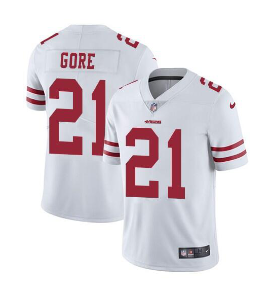 Personalized Men’s San Francisco 49ers #21 Frank Gore White Untouchable Limited Stitched Jersey