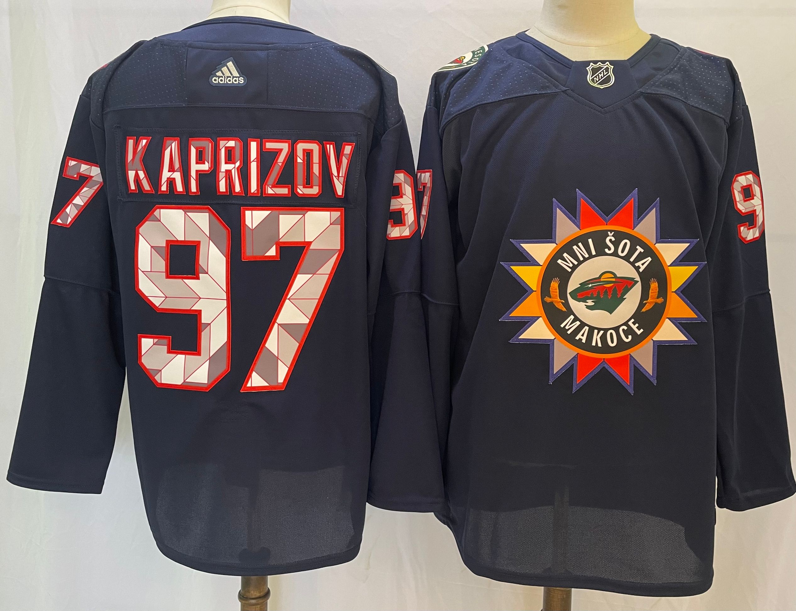 Personalized Wild 97 Kirill Kaprizov Navy 2022 Jersey