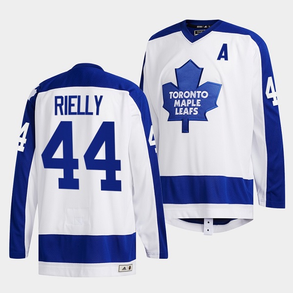 Personalized Men’s Toronto Maple Leafs #44 Morgan Rielly White Classics Primary Logo Stitched Jersey