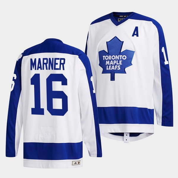 Personalized Men’s Toronto Maple Leafs #16 Mitchell Marner White Classics Primary Logo Stitched Jersey