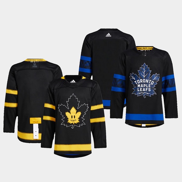 Personalized Men’s Toronto Maple Leafs Black Blank Alternate Premier Breakaway Reversible Stitched Jersey