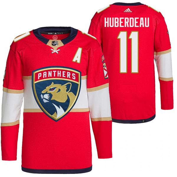 Personalized Men’s Florida Panthers #11 Jonathan Huberdeau Red Stitched Jersey
