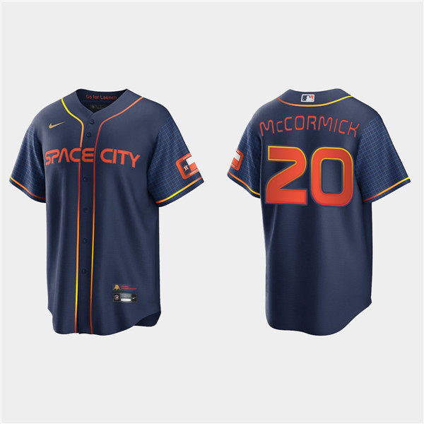 Personalized Men’s Houston Astros #20 Chas McCormick 2022 Navy City Connect Cool Base Stitched Jersey