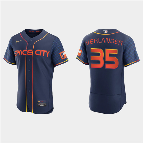 Personalized Men’s Houston Astros #35 Justin Verlander 2022 Navy City Connect Flex Base Stitched Baseball Jersey