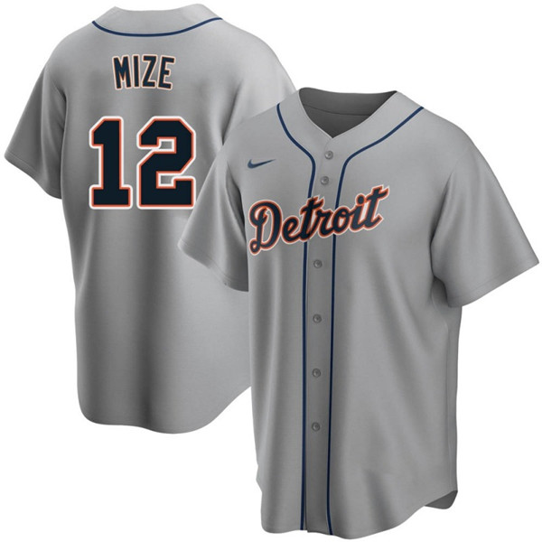 Personalized Men’s Detroit Tigers #12 Casey Mize Grey Cool Base Stitched Jersey