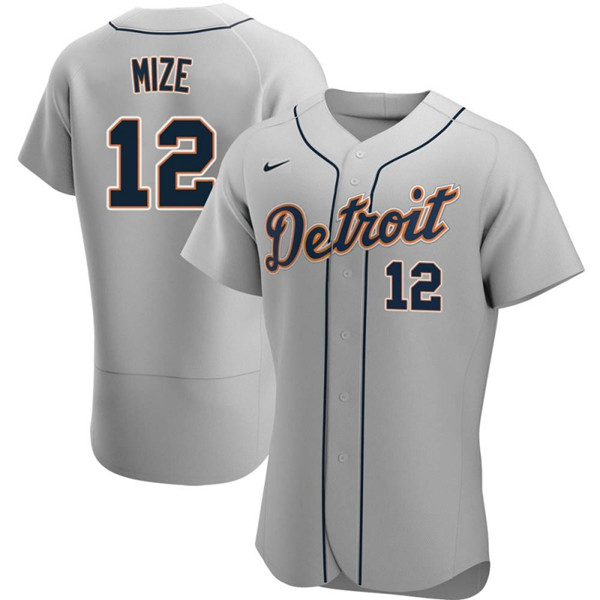 Personalized Men’s Detroit Tigers #12 Casey Mize Grey Flex Base Stitched Jersey