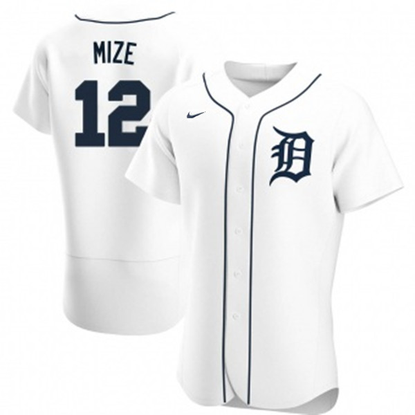 Personalized Men’s Detroit Tigers #12 Casey Mize White Flex Base Stitched Jersey