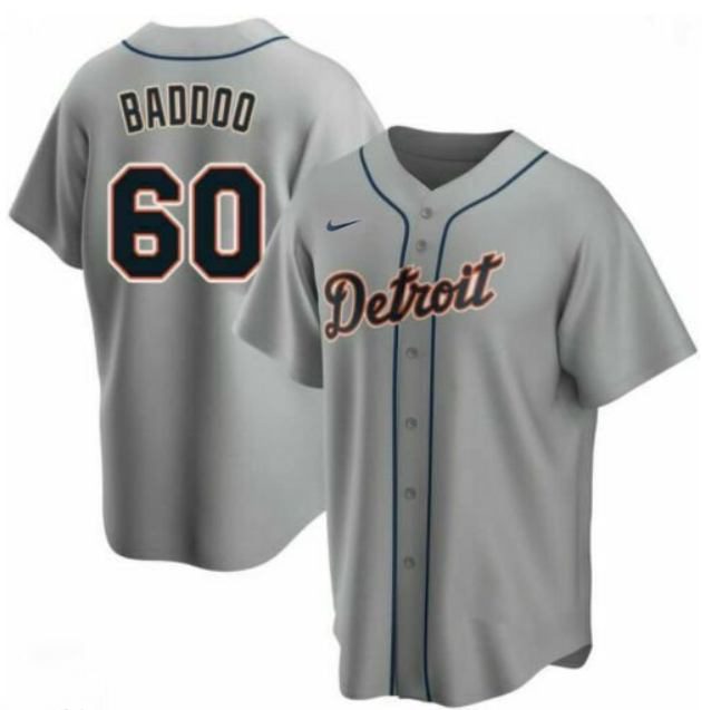 Personalized Men’s Detroit Tigers #60 Akil Baddoo Grey Cool Base Stitched Jersey