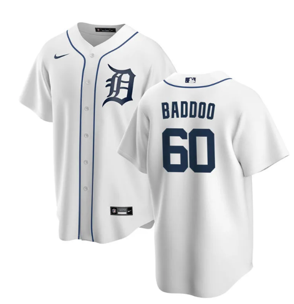 Personalized Men’s Detroit Tigers #60 Akil Baddoo White Cool Base Stitched Jersey