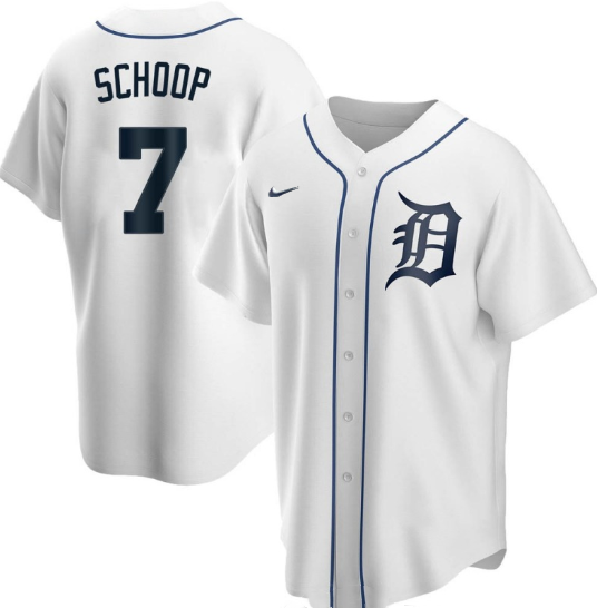 Personalized Men’s Detroit Tigers #7 Jonathan Schoop White Cool Base Stitched Jersey