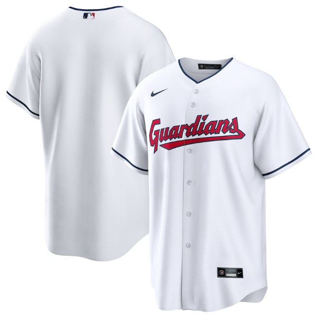 Personalized Men’s Cleveland Guardians Blank White Cool Base Stitched Baseball Jersey