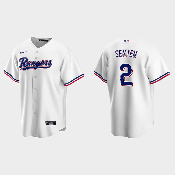 Personalized Men’s Texas Rangers #2 Marcus Semien White Cool Base Stitched Baseball Jersey