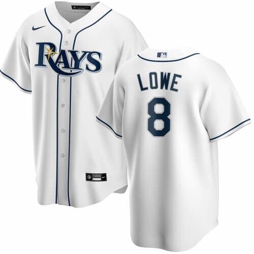 Personalized Men’s Tampa Bay Rays #8 Brandon Lowe White Cool Base Stitched Baseball Jersey