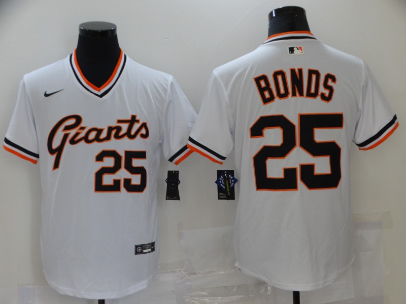 Personalized Men’s San Francisco Giants #25 Barry Bonds White Cool Base Stitched Jersey