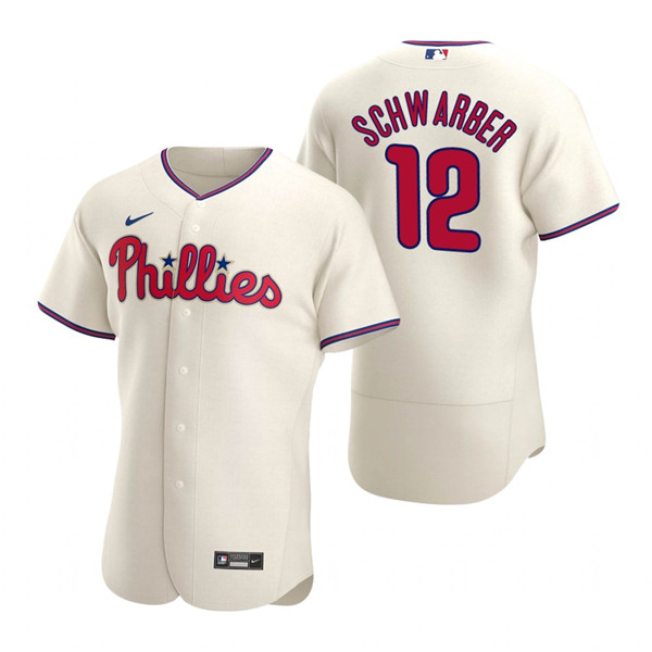 Personalized Men’s Philadelphia Phillies #12 Kyle Schwarber 2021 Cream Flex Base Stitched Baseball Jersey