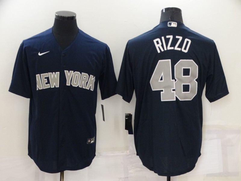 Personalized Men’s New York Yankees #48 Anthony Rizzo Navy Cool Base Stitched Jersey