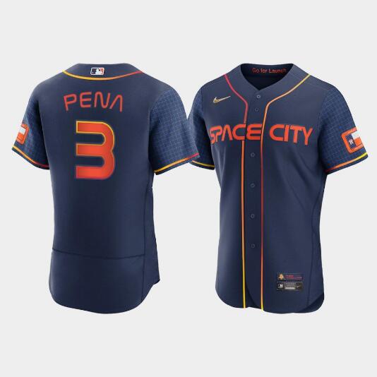 Personalized Men’s Houston Astros #3 Jeremy Peña 2022 Navy City Connect Cool Base Stitched Jersey