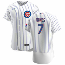 Personalized Men’s Chicago Cubs #7Yan Gomes White Flex Base Stitched Jersey