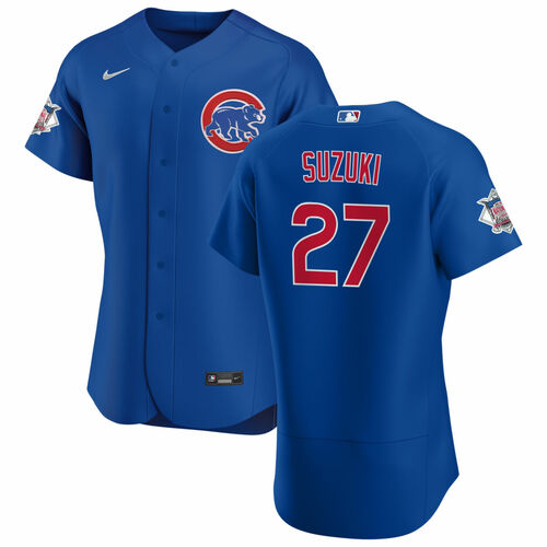 Personalized Men’s Chicago Cubs #27 Seiya Suzuki Blue Flex Base Stitched Jersey
