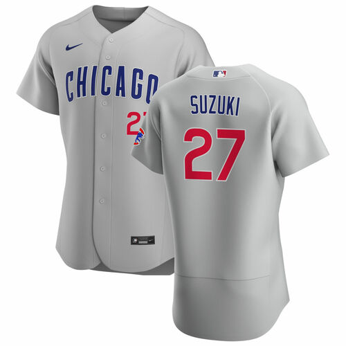 Personalized Men’s Chicago Cubs #27 Seiya Suzuki Grey Flex Base Stitched Jersey