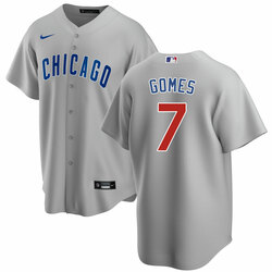 Personalized Men’s Chicago Cubs #7 Yan Gomes Grey Cool Base Stitched Baseball Jersey