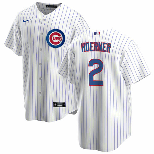 Personalized Men’s Chicago Cubs #2 Nico Hoerner White Cool Base Stitched Baseball Jersey