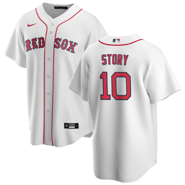 Personalized Men’s Boston Red Sox #10 Trevor Story White Cool Base Stitched Baseball Jersey