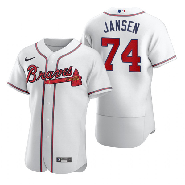 Personalized Men’s Atlanta Braves #74 Kenley Jansen White Flex Base Stitched Baseball Jersey