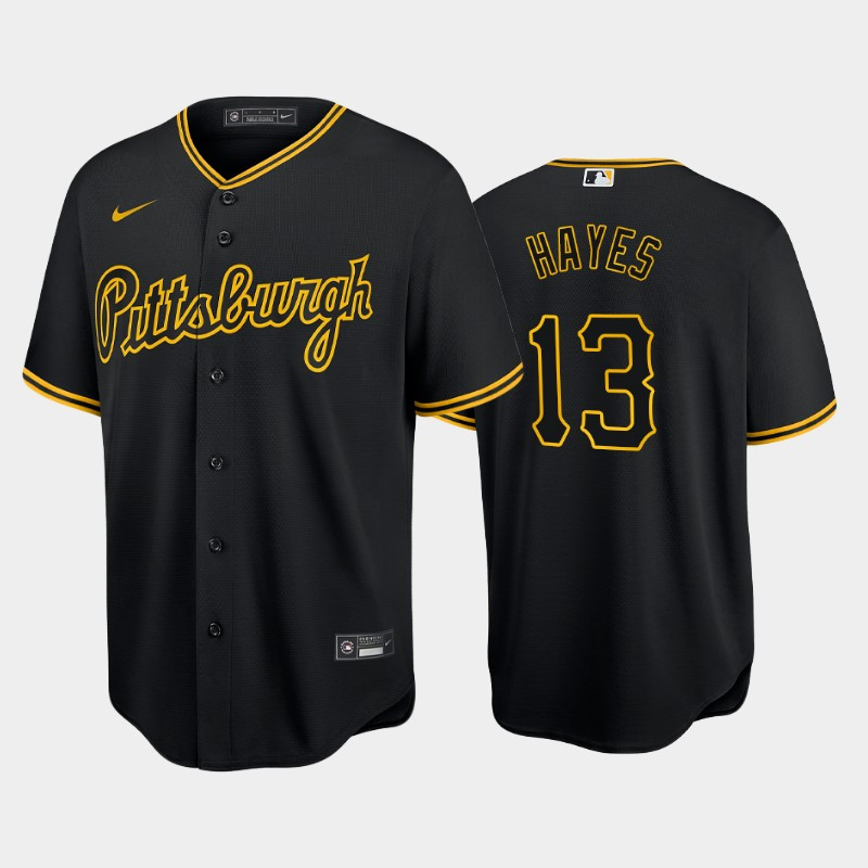 Personalized Men’s Pittsburgh Pirates #13 Hayes Black Cool Base Stitched Jersey
