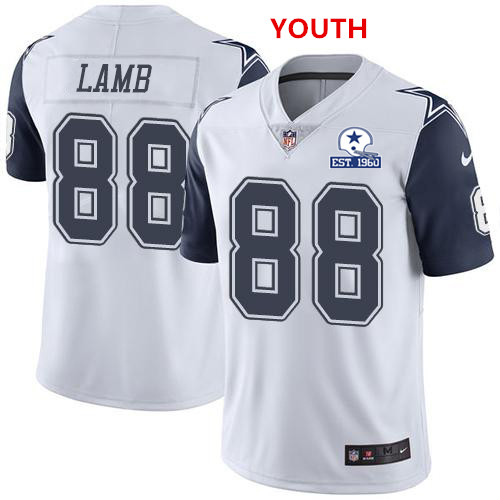 Personalized Youth Cowboys #88 CeeDee Lamb Rush With Established In 1960 Patch Jersey