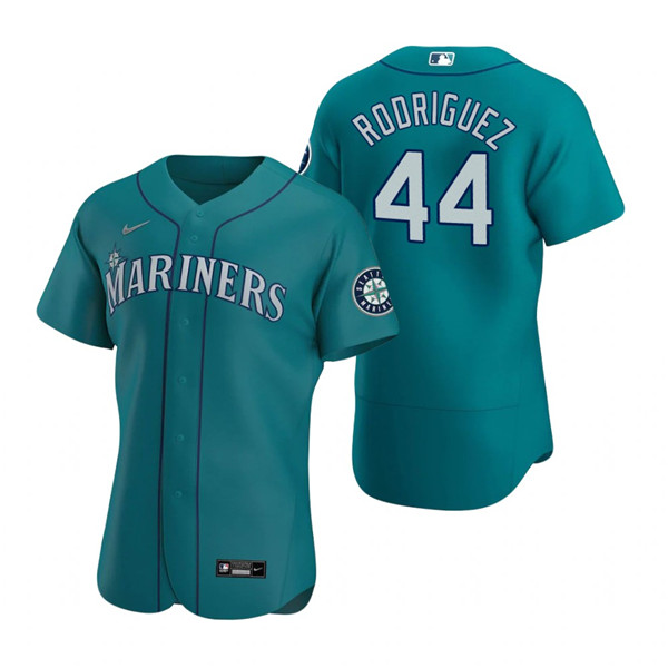 Personalized Men’s Seattle Mariners #44 Julio Rodríguez Aqua Flex Base Stitched Jersey