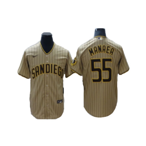 Personalized Men’s San Diego Padres #55 Sean Manaea Tan Brown Cool Base Stitched Jersey