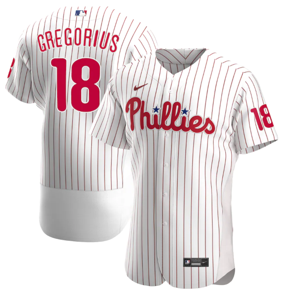 Personalized Men’s Philadelphia Phillies #18 Didi Gregorius White Flex Base Stitched Baseball Jersey