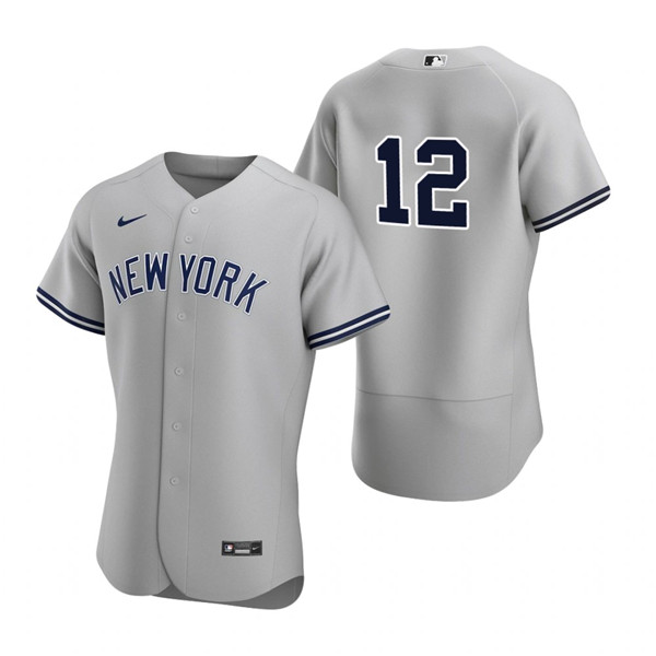 Personalized Men’s New York Yankees #12 Isiah Kiner-Falefa Grey Flex Base Stitched Jersey