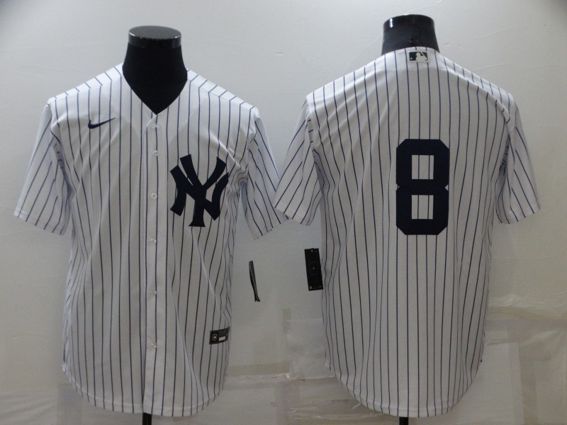 Personalized Men’s New York Yankees #8 Yogi Berra White Cool Base Stitched Baseball Jersey