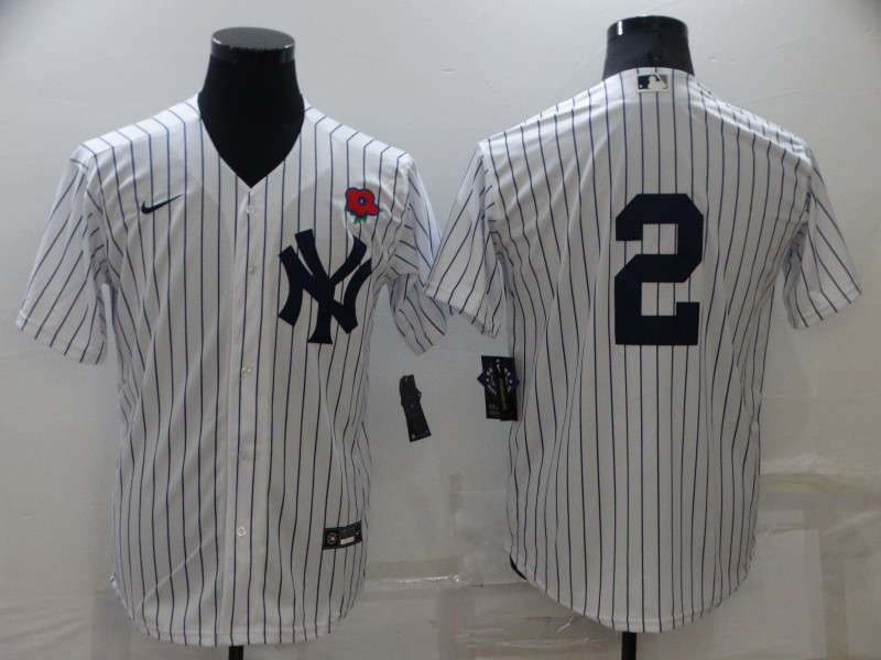 Personalized Men’s New York Yankees #2 Derek Jeter White Cool Base Stitched Baseball Jersey