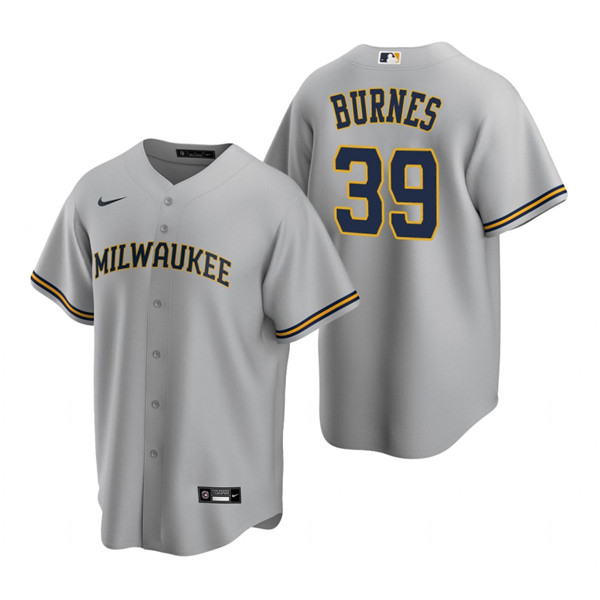 Personalized Men’s Milwaukee Brewers #39 Corbin Burnes Grey Cool Base Stitched Jersey