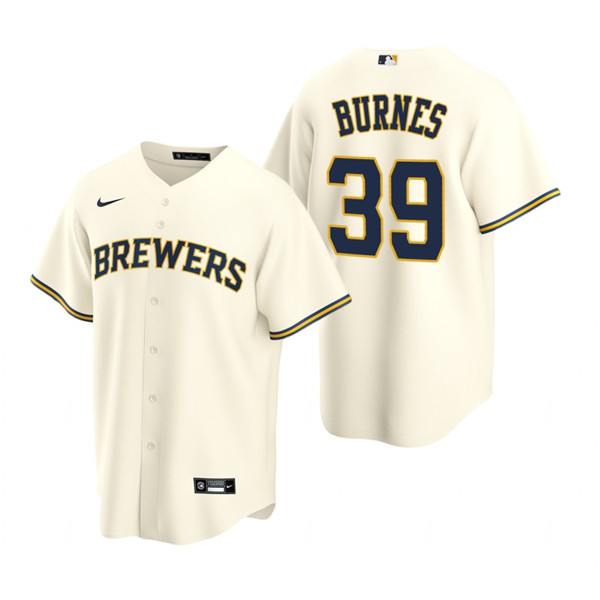 Personalized Men’s Milwaukee Brewers #39 Corbin Burnes Cream Cool Base Stitched Jersey