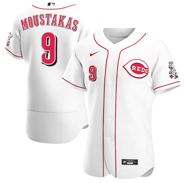 Personalized Men’s Cincinnati Reds #9 Mike Moustakas White Flex Base Stitched Jersey