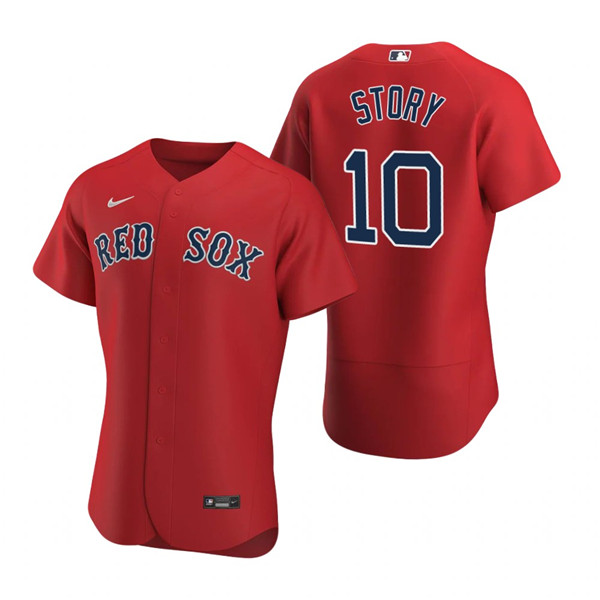 Personalized Men’s Boston Red Sox #10 Trevor Story Red Flex Base Stitched Baseball Jersey
