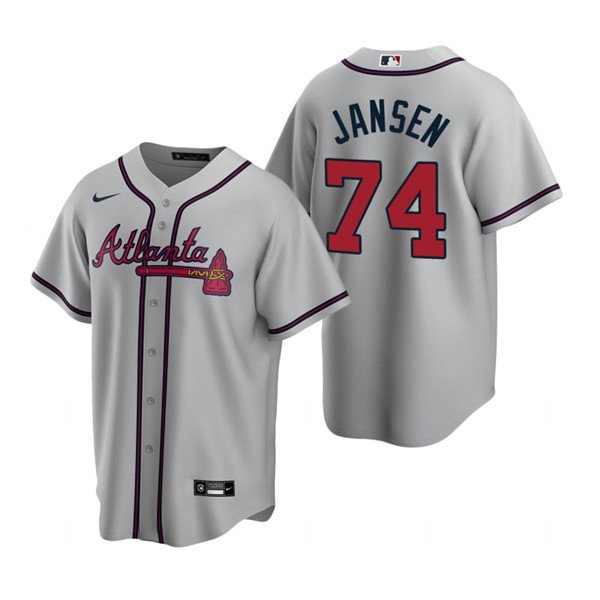 Personalized Men’s Atlanta Braves #74 Kenley Jansen Grey Cool Base Stitched Baseball Jersey
