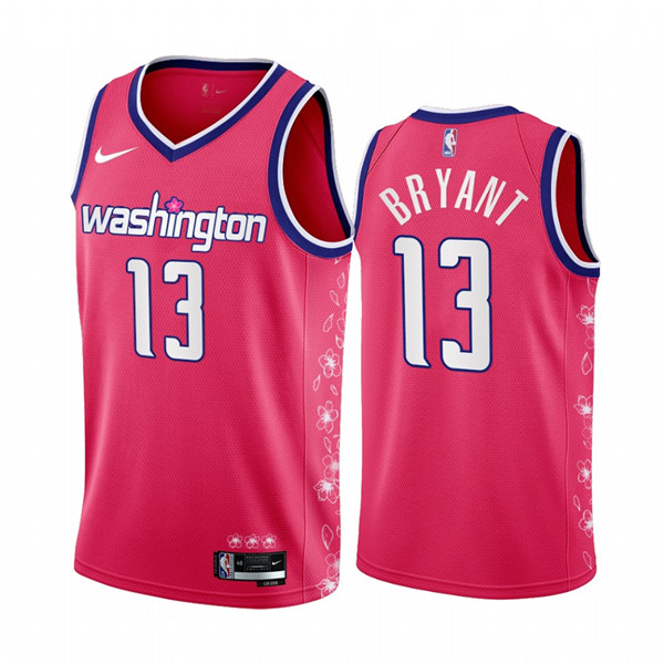 Personalized Men’s Washington Wizards #13 Thomas Bryant 2022 23 Pink Cherry Blossom City Edition Limited Stitched Basketball Jersey