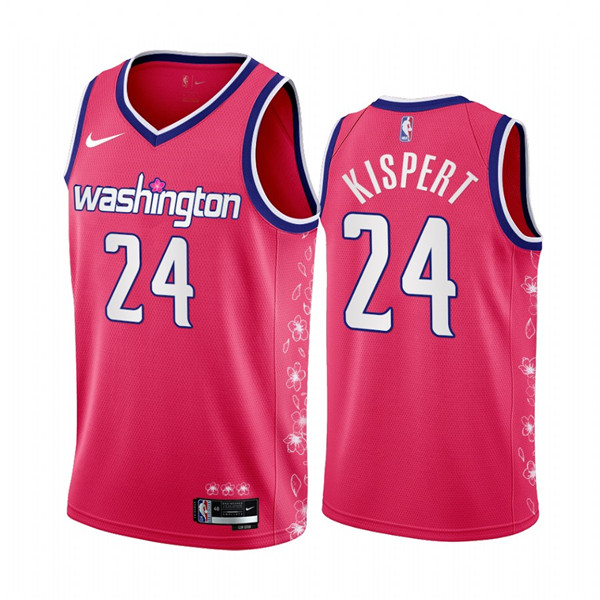 Personalized Men’s Washington Wizards #24 Corey Kispert 2022 23 Pink Cherry Blossom City Edition Limited Stitched Basketball Jersey