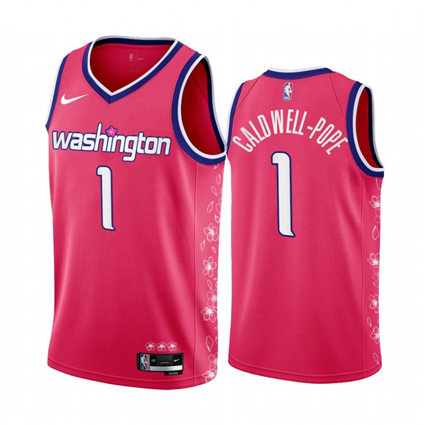Personalized Men’s Washington Wizards #1 Kentavious Caldwell-Pope 2022 23 Pink Cherry Blossom City Edition Limited Stitched Basketball Jersey