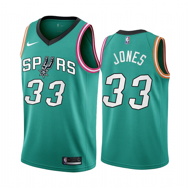 Personalized Men’s San Antonio Spurs #33 Tre Jones 2022 23 Teal City Edition Stitched Jersey