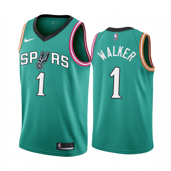 Personalized Men’s San Antonio Spurs #1 Lonnie Walker 2022 23 Teal City Edition Stitched Jersey